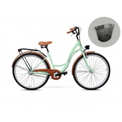 Rower 28" GOETZE CLASSIC, 3B Nexus, kolor pistacja + koszyk stalowy